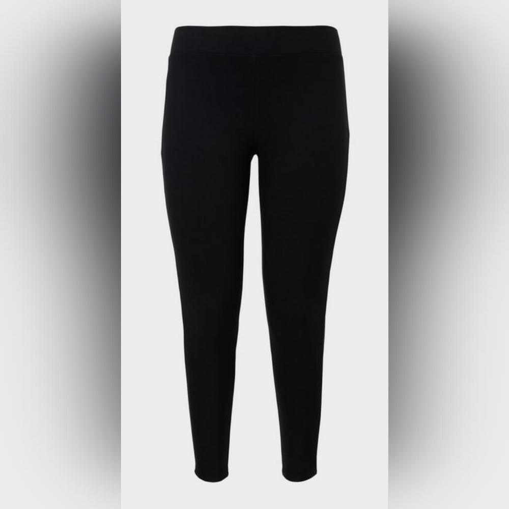 Torrid brand, black full-length leggings, size 1x, one pair available.